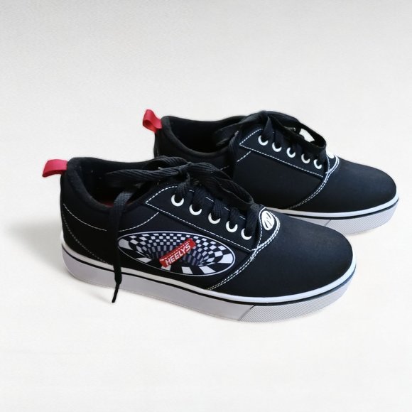 Youth Heely's Pro 20 Low Top Black and White Skater Running Shoes  Size 5 - Picture 5 of 16